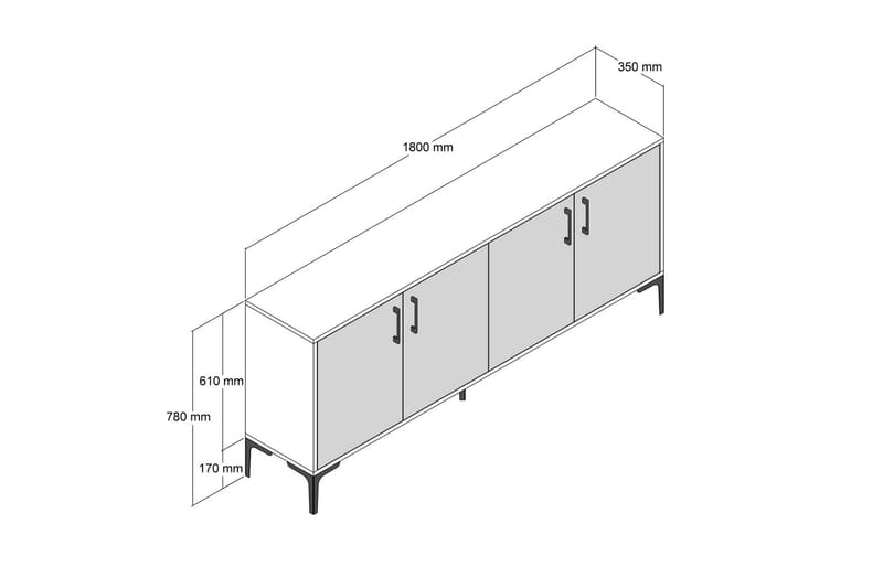 Avlastningsbord Merkesa 180 cm - Valnöt/Krämvit - Konsolbord & hallbord - Avlastningsbord & sidobord - Hallförvaring