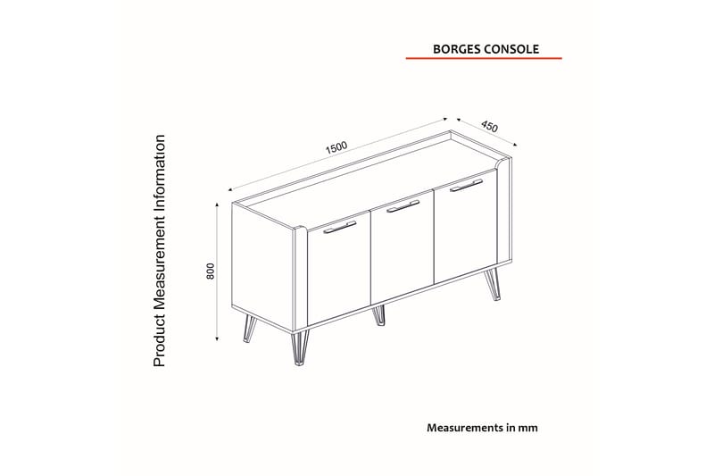 Avlastningsbord Rusichi 150 cm - Grå/Antracit/Valnöt - Konsolbord & hallbord - Avlastningsbord & sidobord - Hallförvaring