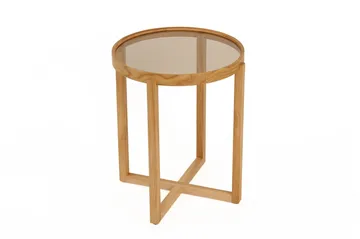 Babilas Satsbord (3 delar) 45x55x45 cm - Transparent ek - Möbler - Bord & matgrupp - Avlastningsbord & sidobord - Satsbord