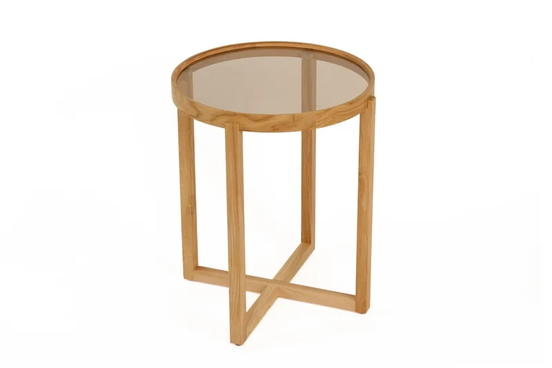 Babilas Satsbord (3 delar) 45x55x45 cm - Transparent ek - Möbler - Bord & matgrupp - Avlastningsbord & sidobord - Satsbord