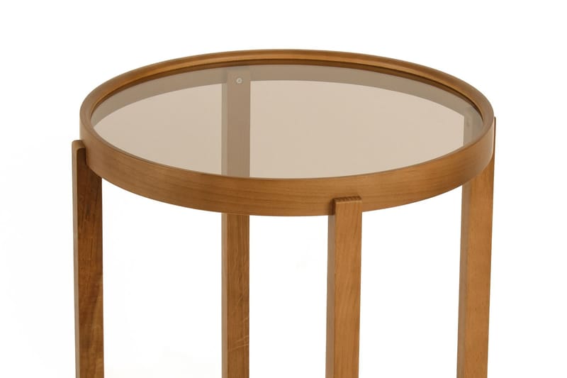 Babilas Satsbord (3 delar) 45x55x45 cm - Transparent valnöt - Möbler - Bord & matgrupp - Avlastningsbord & sidobord - Satsbord