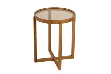 Babilas Satsbord (3 delar) 45x55x45 cm - Transparent valnöt - Möbler - Bord & matgrupp - Avlastningsbord & sidobord - Satsbord