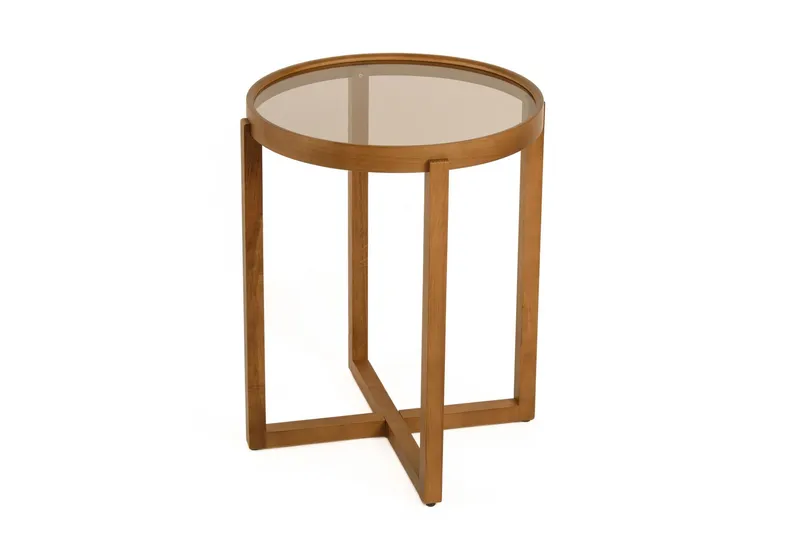 Babilas Satsbord (3 delar) 45x55x45 cm - Transparent valnöt - Möbler - Bord & matgrupp - Avlastningsbord & sidobord - Satsbord