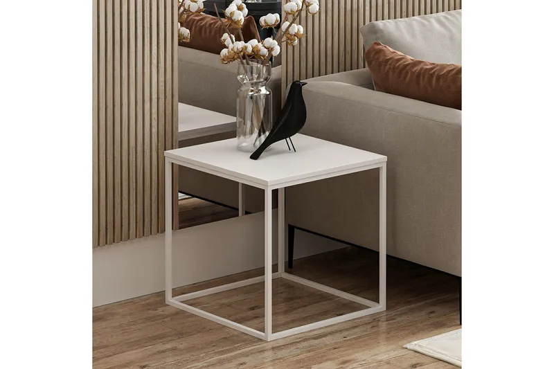 Basak Sidobord 52 cm - Vit - Möbler - Bord & matgrupp - Avlastningsbord & sidobord - Lampbord & sidobord