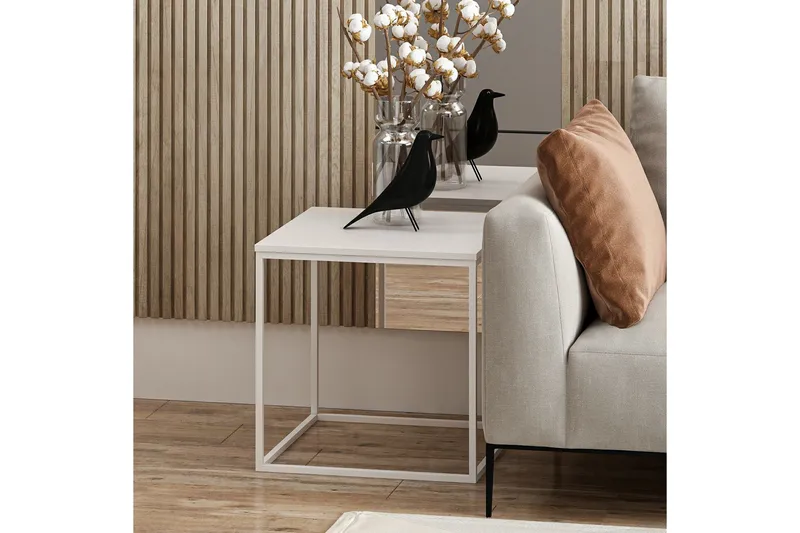 Basak Sidobord 52 cm - Vit - Möbler - Bord & matgrupp - Avlastningsbord & sidobord - Lampbord & sidobord