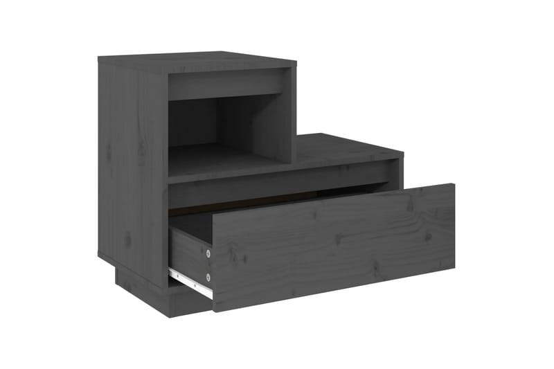 beBasic Sängbord 2 st grå 60x34x51 cm massiv furu - Grey - Sängbord & nattduksbord