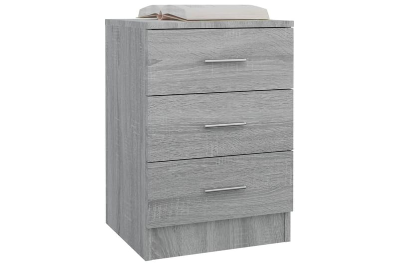 beBasic Sängbord 2 st grå sonoma 38x35x56 cm konstruerat trä - Grey - Sängbord & nattduksbord