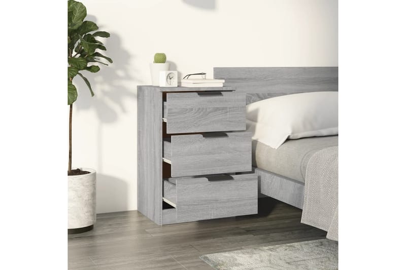beBasic Sängbord 2 st grå sonoma 40x36x65 cm - Grey - Sängbord & nattduksbord