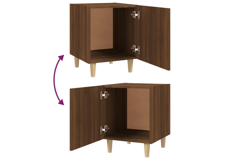 beBasic Sängbord 2 st rökfärgad ek konstruerat trä - Brown - Sängbord & nattduksbord