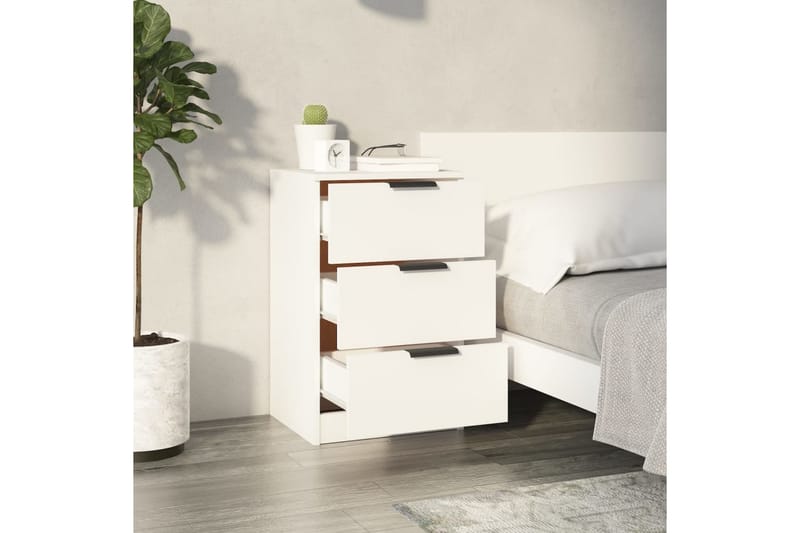 beBasic Sängbord 2 st vit 40x36x65 cm - White - Sängbord & nattduksbord