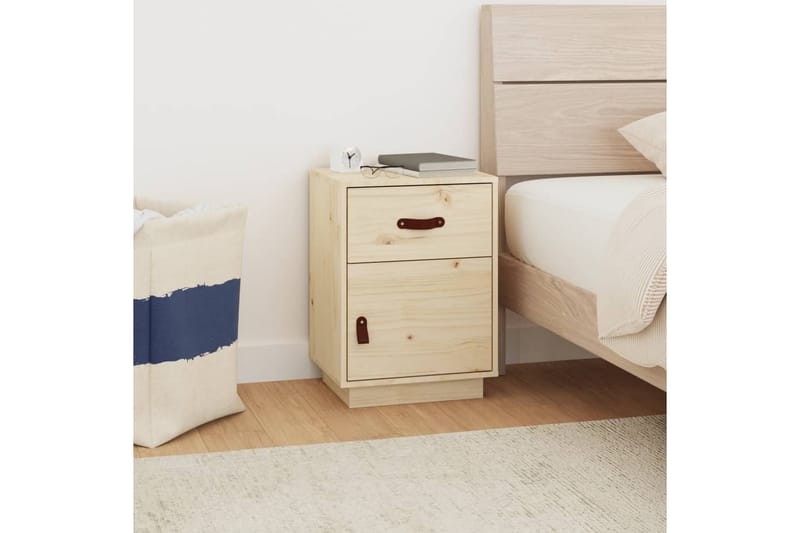 beBasic Sängbord 40x34x55 cm massiv furu - Brown - Sängbord & nattduksbord
