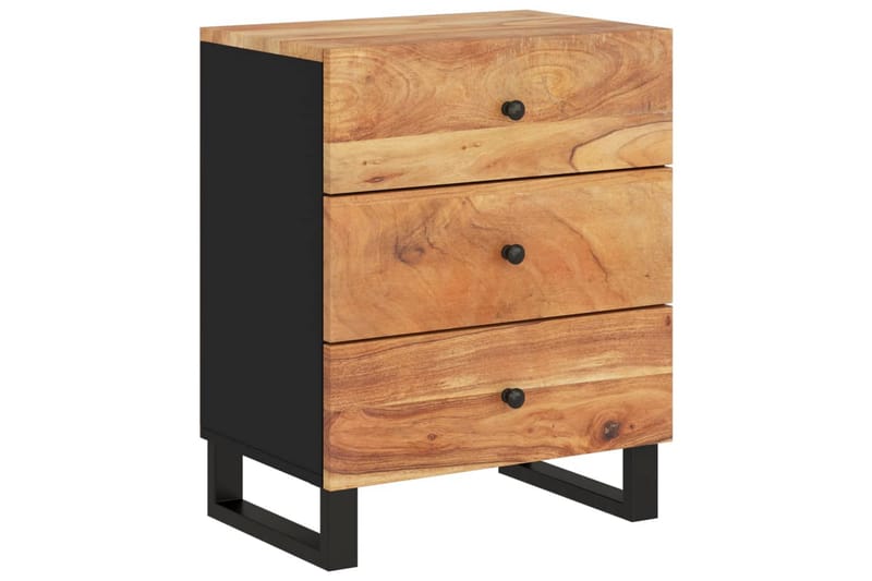 beBasic Sängbord 50x33x62 cm massivt akaciaträ och konstruerat trä - Brown - Sängbord & nattduksbord