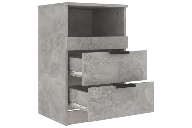 beBasic Sängbord betonggrå konstruerat trä - Grey - Sängbord & nattduksbord