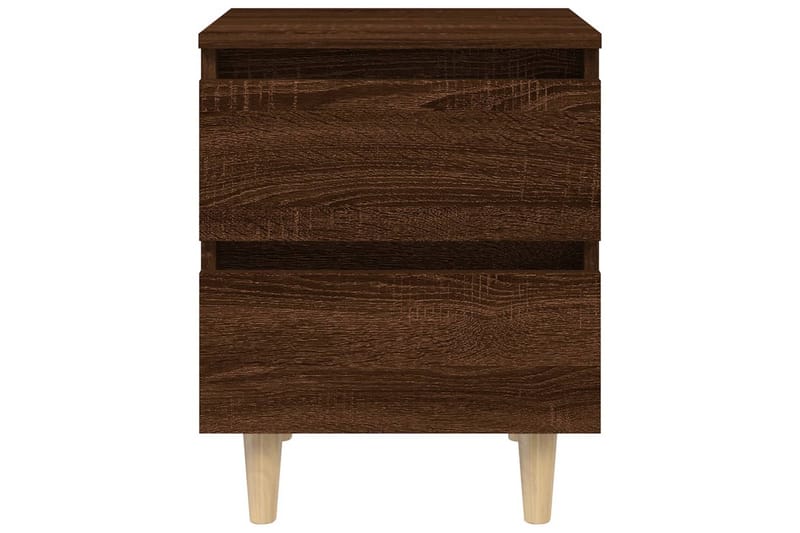 beBasic Sängbord med ben i massivt trä 2 st brun ek 40x35x50 cm - Brown - Sängbord & nattduksbord
