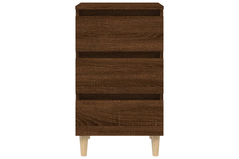 beBasic Sängbord med ben i massivt trä 2 st brun ek 40x35x69 cm - Brown - Sängbord & nattduksbord