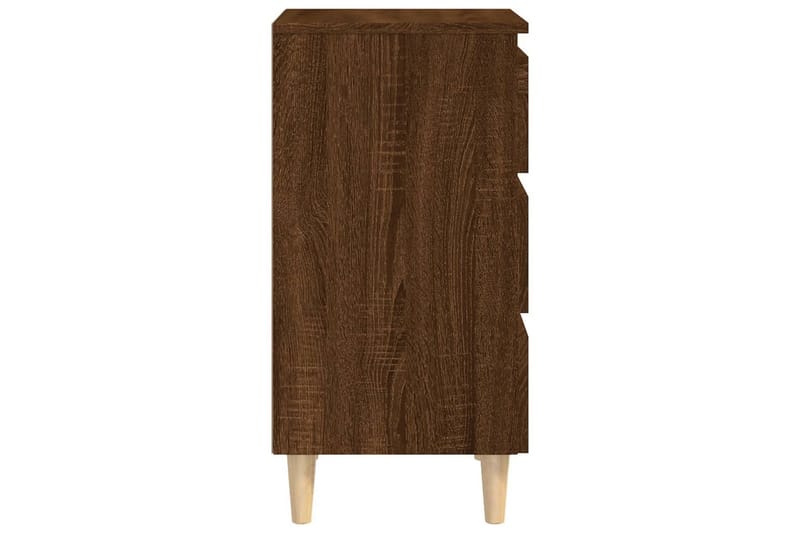 beBasic Sängbord med ben i massivt trä 2 st brun ek 40x35x69 cm - Brown - Sängbord & nattduksbord