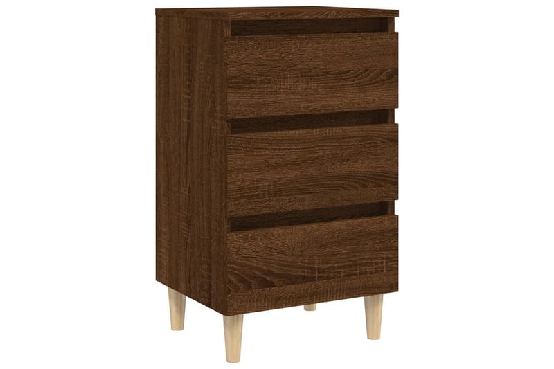 beBasic Sängbord med ben i massivt trä brun 40x35x69 cm - Brown - Sängbord & nattduksbord