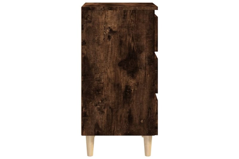 beBasic Sängbord med massiva träben rökfärgad ek 40x35x69 cm - Brown - Sängbord & nattduksbord