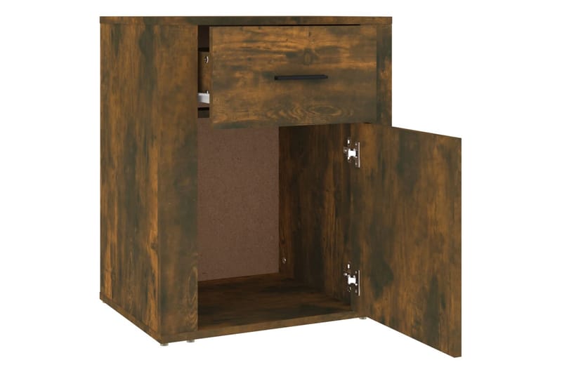 beBasic Sängbord rökfärgad ek 50x36x60 cm konstruerat trä - Brown - Sängbord & nattduksbord