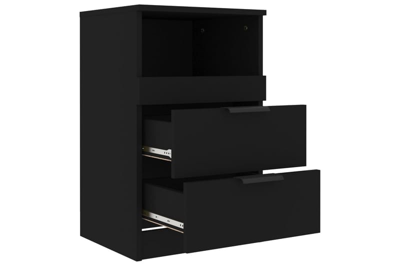 beBasic Sängbord svart konstruerat trä - Black - Sängbord & nattduksbord