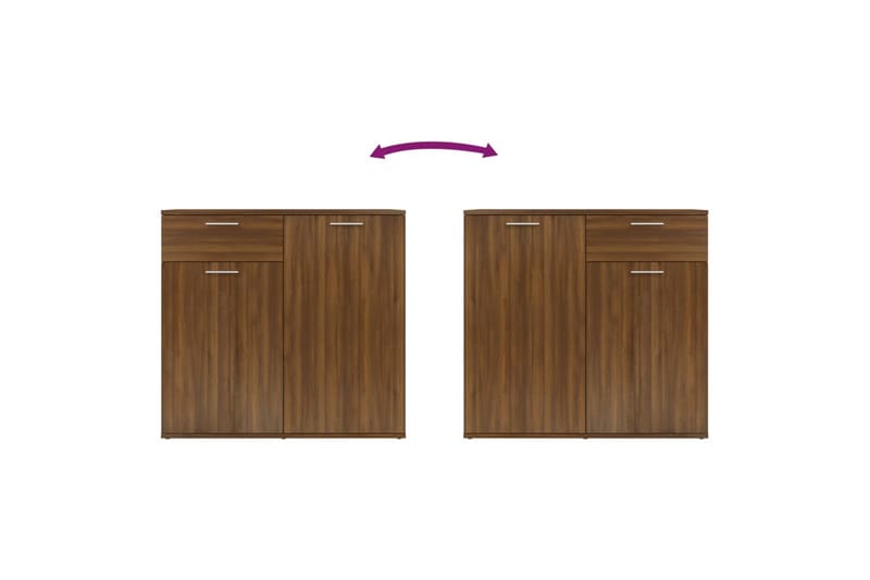 beBasic Skåp brun ek 80x36x75 cm konstruerat trä - Brown - Lampbord & sidobord - Brickbord & småbord