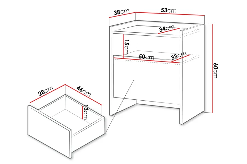 Bellia Sidobord 38 cm - Grå - Möbler - Bord & matgrupp - Avlastningsbord & sidobord - Brickbord & småbord