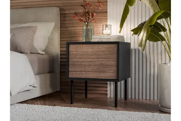 Belonger Sängbord 45 cm - Svart/Valnöt - Möbler - Bord & matgrupp - Avlastningsbord & sidobord - Sängbord & nattduksbord