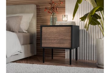 Belonger Sängbord 45 cm - Svart/Valnöt - Möbler - Bord & matgrupp - Avlastningsbord & sidobord - Sängbord & nattduksbord
