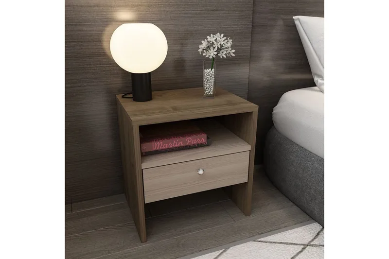 Berriaren Sängbord 45 cm - Valnöt - Möbler - Bord & matgrupp - Avlastningsbord & sidobord - Sängbord & nattduksbord