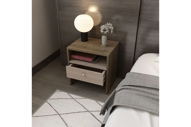 Berriaren Sängbord 45 cm - Valnöt - Möbler - Bord & matgrupp - Avlastningsbord & sidobord - Sängbord & nattduksbord