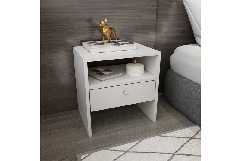 Berriaren Sängbord 45 cm - Vit - Möbler - Bord & matgrupp - Avlastningsbord & sidobord - Sängbord & nattduksbord