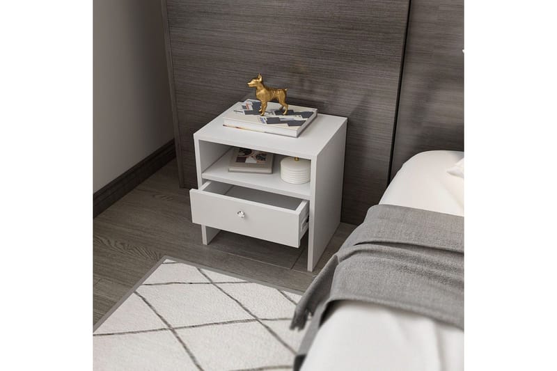 Berriaren Sängbord 45 cm - Vit - Möbler - Bord & matgrupp - Avlastningsbord & sidobord - Sängbord & nattduksbord