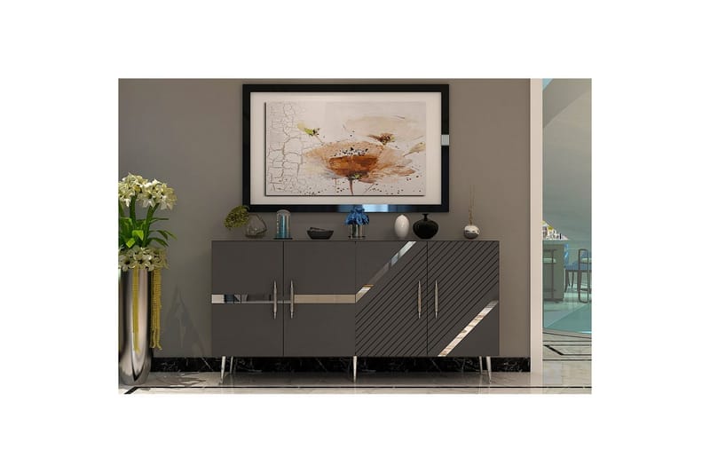 Bielany Konsollbord 150 cm - Grafitgrå/Silver - Möbler - Bord & matgrupp - Avlastningsbord & sidobord - Konsolbord & hallbord