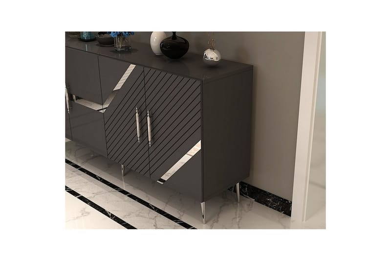 Bielany Konsollbord 150 cm - Grafitgrå/Silver - Möbler - Bord & matgrupp - Avlastningsbord & sidobord - Konsolbord & hallbord