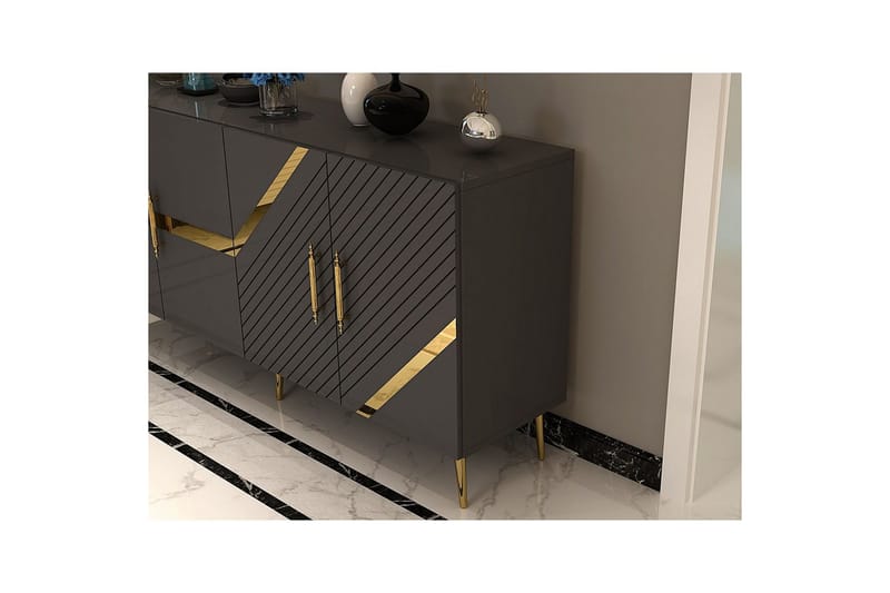 Bielany Konsollbord 150 cm - Guld/Grafitgrå - Möbler - Bord & matgrupp - Avlastningsbord & sidobord - Konsolbord & hallbord