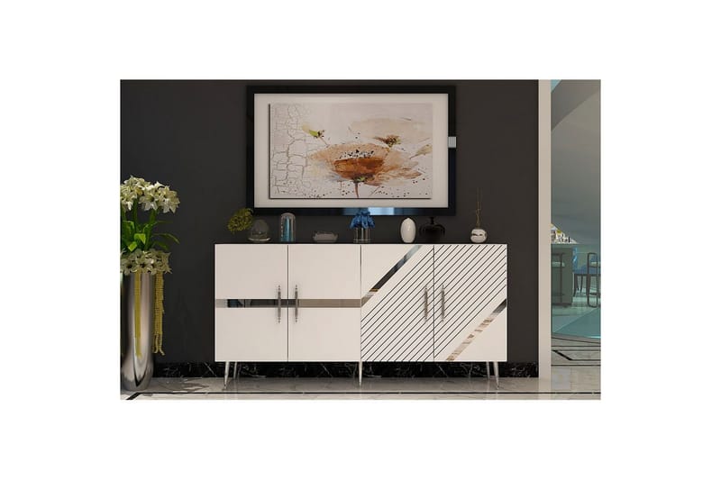 Bielany Konsollbord 150 cm - Vit/Silver - Möbler - Bord & matgrupp - Avlastningsbord & sidobord - Konsolbord & hallbord
