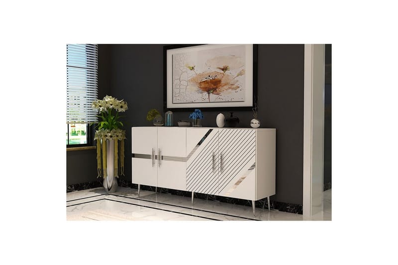 Bielany Konsollbord 150 cm - Vit/Silver - Möbler - Bord & matgrupp - Avlastningsbord & sidobord - Konsolbord & hallbord