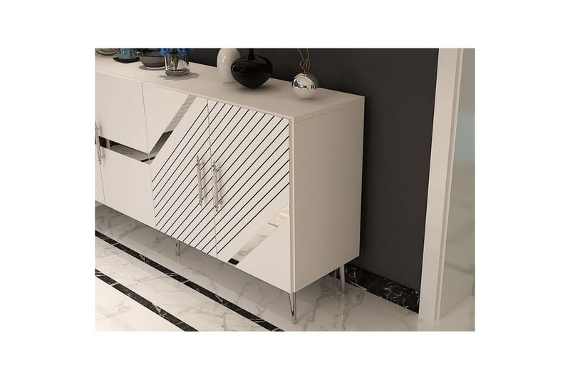 Bielany Konsollbord 150 cm - Vit/Silver - Möbler - Bord & matgrupp - Avlastningsbord & sidobord - Konsolbord & hallbord