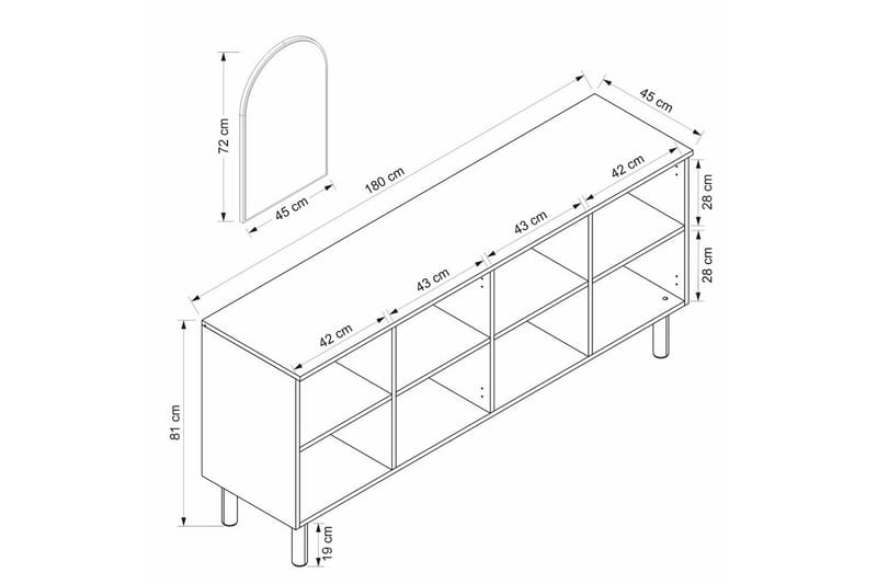 Bingdi Konsollbord 180 cm - Vit - Möbler - Bord & matgrupp - Avlastningsbord & sidobord - Konsolbord & hallbord