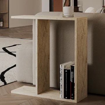 Bingdi Sidobord 60x60x60 cm - Travertin - Möbler - Bord & matgrupp - Avlastningsbord & sidobord - Brickbord & småbord
