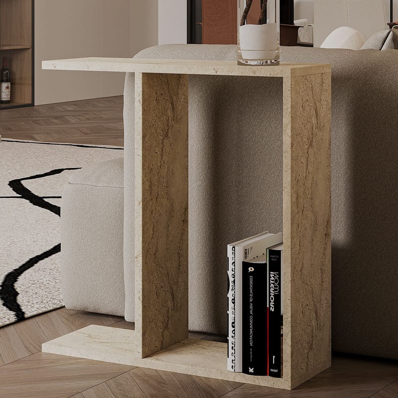 Bingdi Sidobord 60x60x60 cm - Travertin - Möbler - Bord & matgrupp - Avlastningsbord & sidobord - Brickbord & småbord