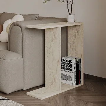 Bingdi Sidobord 60x60x60 cm - Travertin - Möbler - Bord & matgrupp - Avlastningsbord & sidobord - Brickbord & småbord