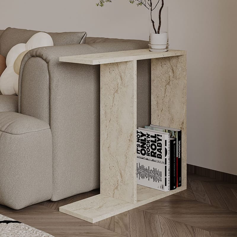 Bingdi Sidobord 60x60x60 cm - Travertin - Möbler - Bord & matgrupp - Avlastningsbord & sidobord - Brickbord & småbord