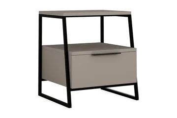 Bodsjö Sängbord 45 cm med Förvaring Hylla + Lucka - Grå - Möbler - Bord & matgrupp - Avlastningsbord & sidobord - Sängbord & nattduksbord