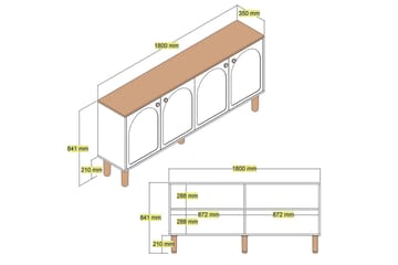 Bohem Konsollbord 180 cm - Vit - Möbler - Bord & matgrupp - Avlastningsbord & sidobord - Konsolbord & hallbord