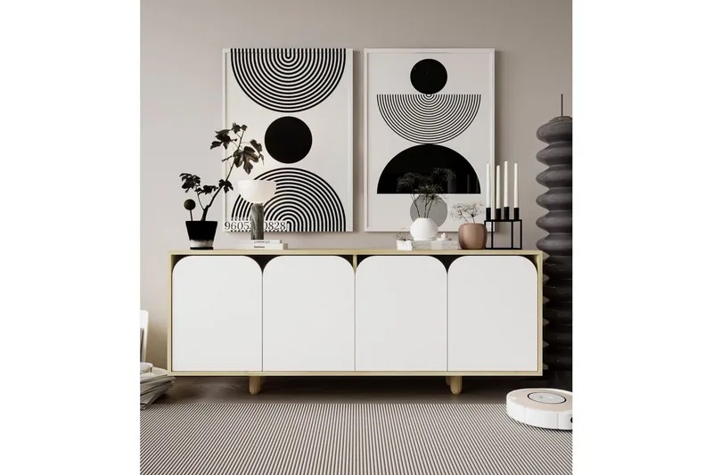 Bohem Konsollbord 180x180 cm - Brun/Vit - Möbler - Bord & matgrupp - Avlastningsbord & sidobord - Konsolbord & hallbord