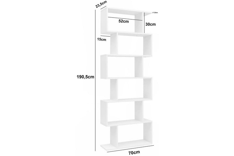 Bokhylla Wohnling Elegant med 6 förskjutna förvaringshyllor - Förvaring - Hylla - Bokhylla