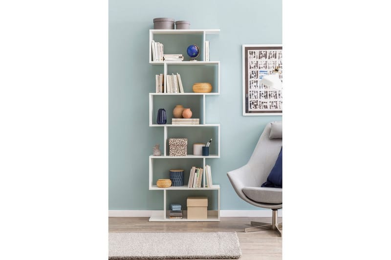 Bokhylla Wohnling Elegant med 6 förskjutna förvaringshyllor - Möbler - Bord & matgrupp - Avlastningsbord & sidobord - Konsolbord & hallbord