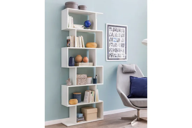 Bokhylla Wohnling Elegant med 6 förskjutna förvaringshyllor - Förvaring - Hylla - Bokhylla