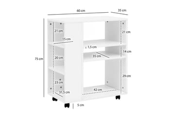 Bokhylla Wohnling mobil, modern och enkel med olika förvaringsfack Vit - Vit - Möbler - Bord & matgrupp - Avlastningsbord & sidobord - Konsolbord & hallbord